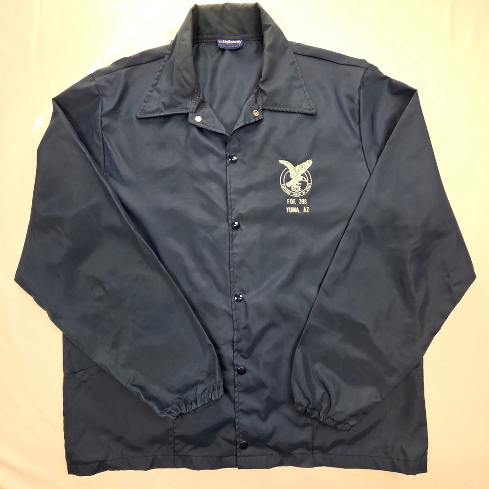 Holloway Mens Vintage FOE Yuma AZ Coaches Jacket Large Navy Blue Windbreaker